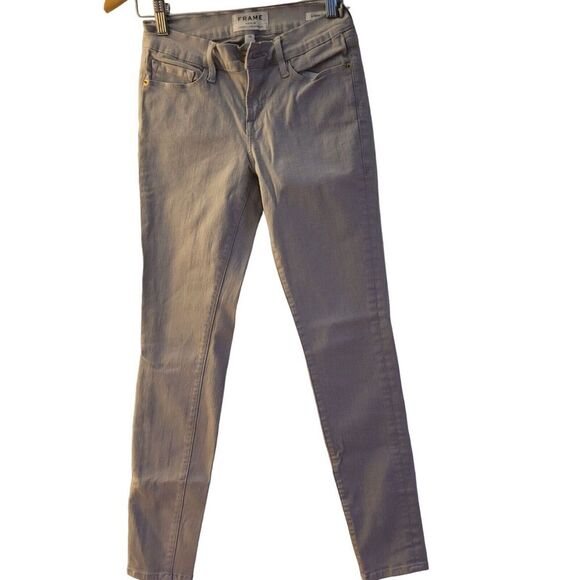 FRAME DENIM Le Skinny de Jeanne Tan Denim Jeans Size 25 Midrise Stretch - Picture 1 of 10